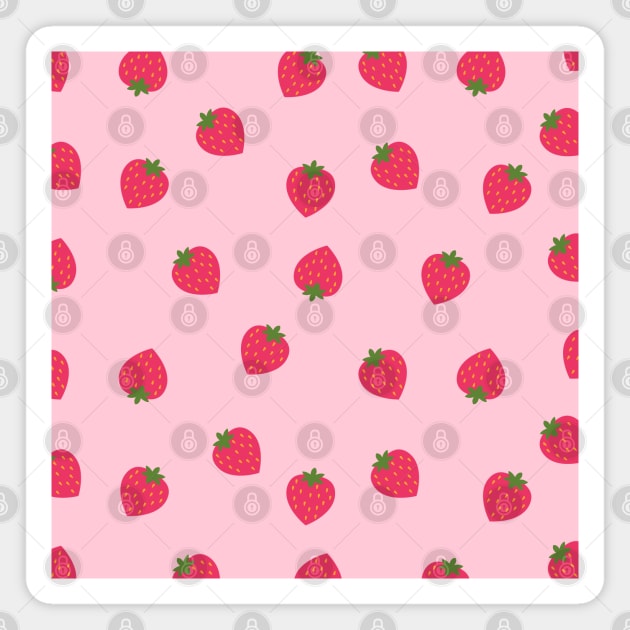 Cute Strawberry Strawberries Pattern Design Magnet by JustCreativity